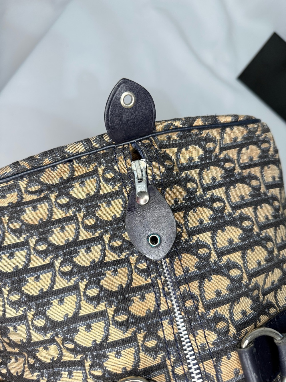 Dior Beige and Navy Trotter Monogram Duffel Bag 45 - Picture 8 of 13